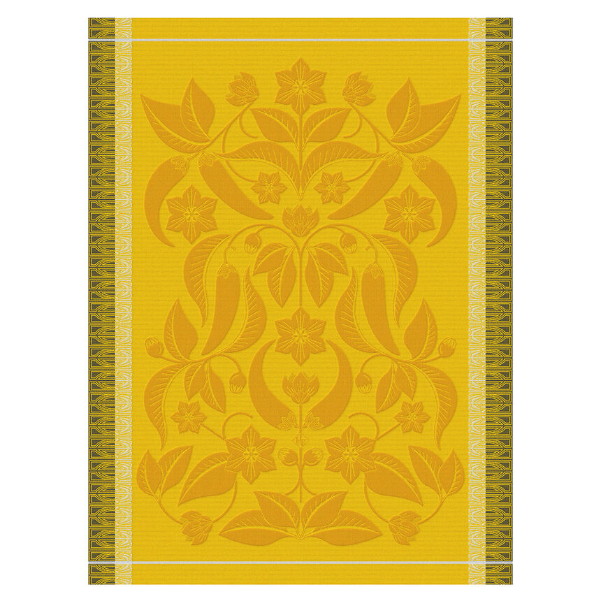 Tea towel Piments Yellow 60x80 100% cotton, , hi-res image number 0