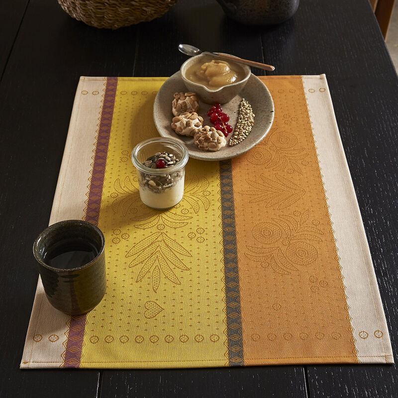 Coated placemat Vent d'ouest Honey 50x36 100% cotton, , hi-res image number 1