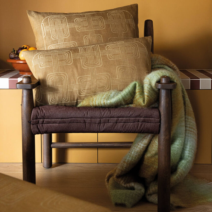 Cushion cover H&ocirc;tel particulier Brown 50x50 100% linen, , hi-res image number 0
