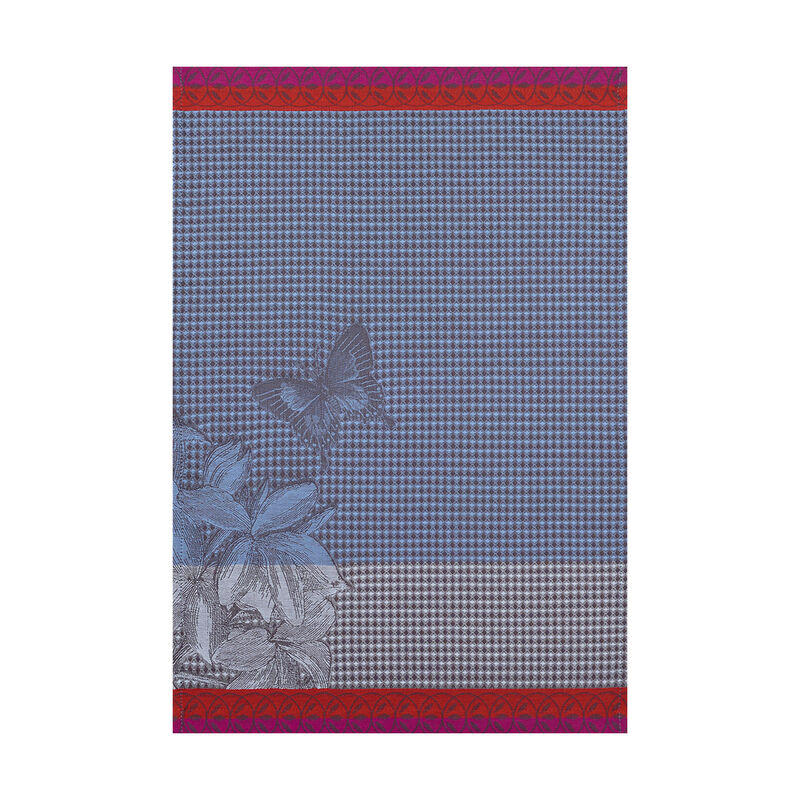 Hand towel Jardin des papillons Blue 54x38 100% cotton, , hi-res image number 0