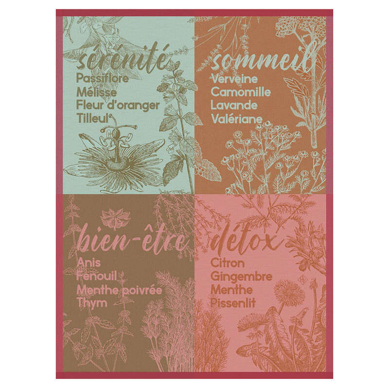 Tea towel S&eacute;r&eacute;nit&eacute;s Pink 60x80 100% cotton, , hi-res image number 1