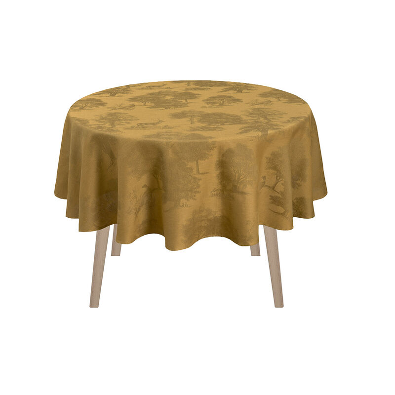 Tablecloth Souveraine  Gold 175x175 100% linen, , hi-res image number 2