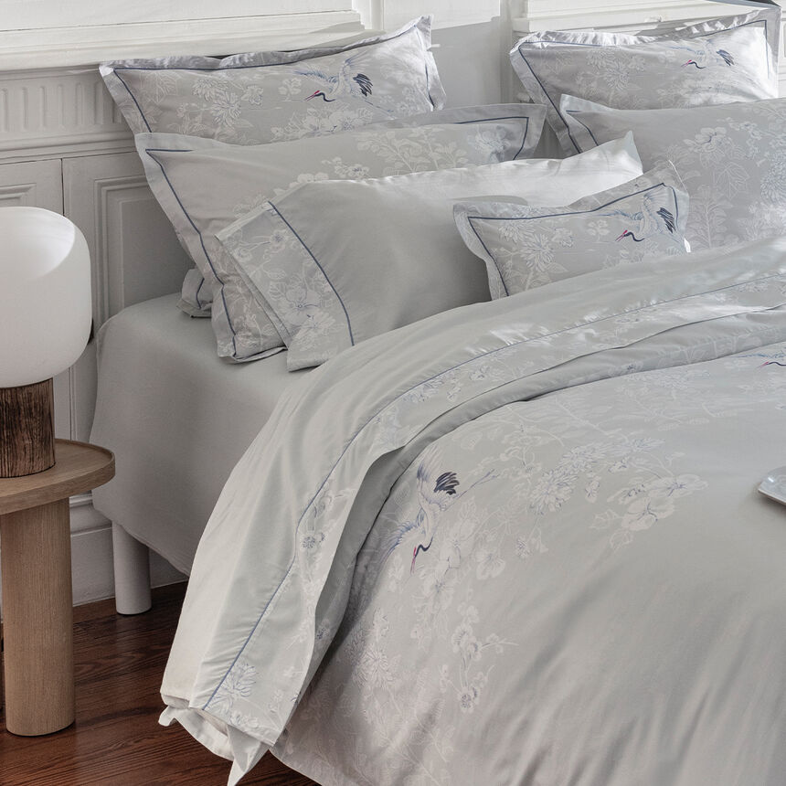 Fitted sheet Envol Grey 90X200X35 100% cotton, , hi-res image number 1