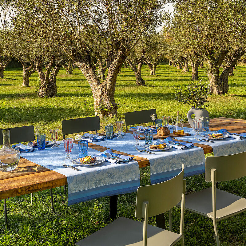 Runner Instant Bucolique Blue 50x150 100% linen, , hi-res