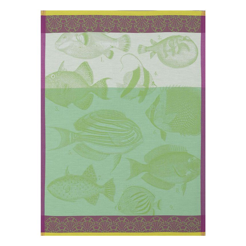 Tea towel Moorea Green 60x80 100% cotton, , hi-res image number 0