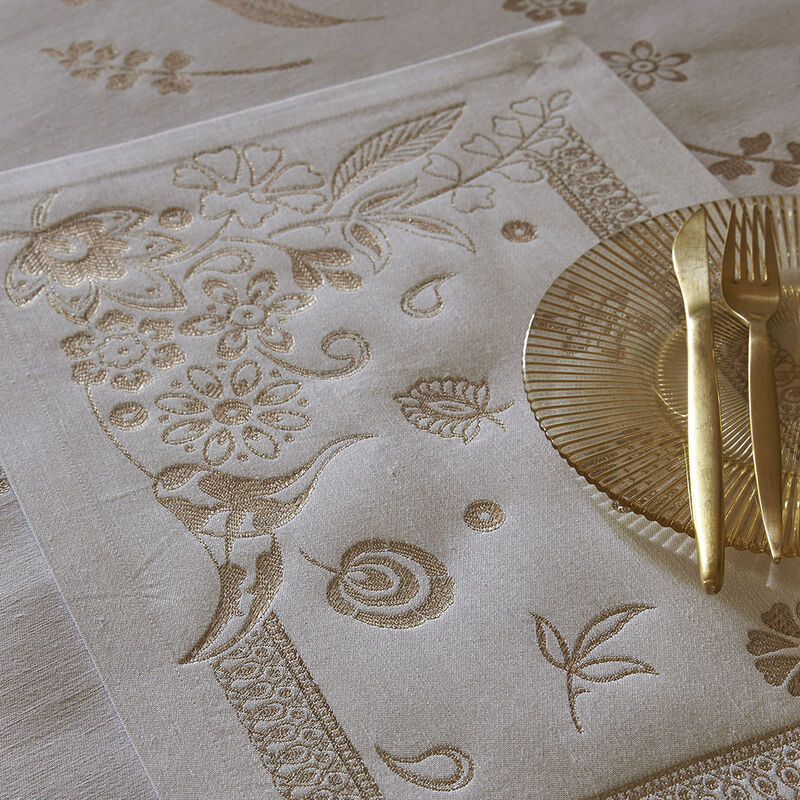Placemat Haute Couture Gold 50x36 47% linen/ 43% cotton/ 10% polyester, , hi-res image number 0