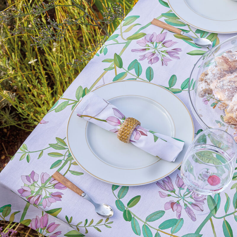 Tablecloth Pois de senteur Pink 150x150 50% cotton - 50 % linen, , hi-res image number 3