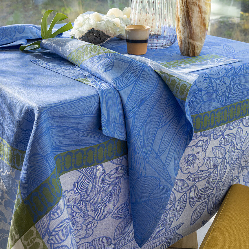 Tablecloth Escapade Tropicale Blue &Oslash;175 100% linen, , hi-res image number 2