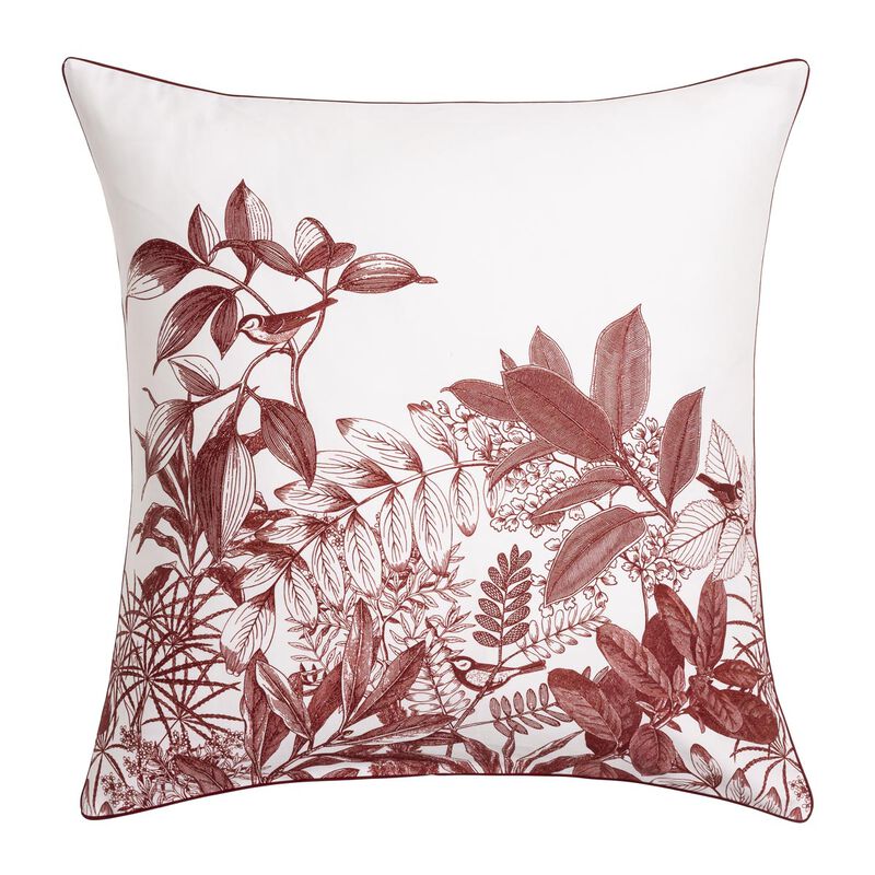 Pillowcase Feuilles en scène Red 40X80 100% cotton, , hi-res image number 1