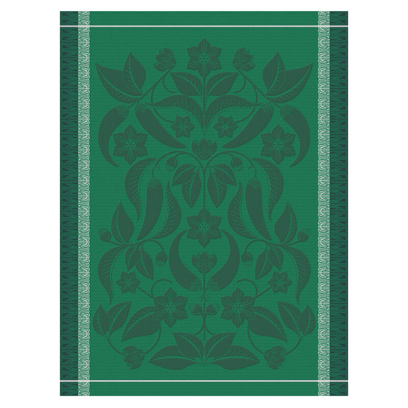 Tea towel Piments Green 60x80 100% cotton, , hi-res image number 0