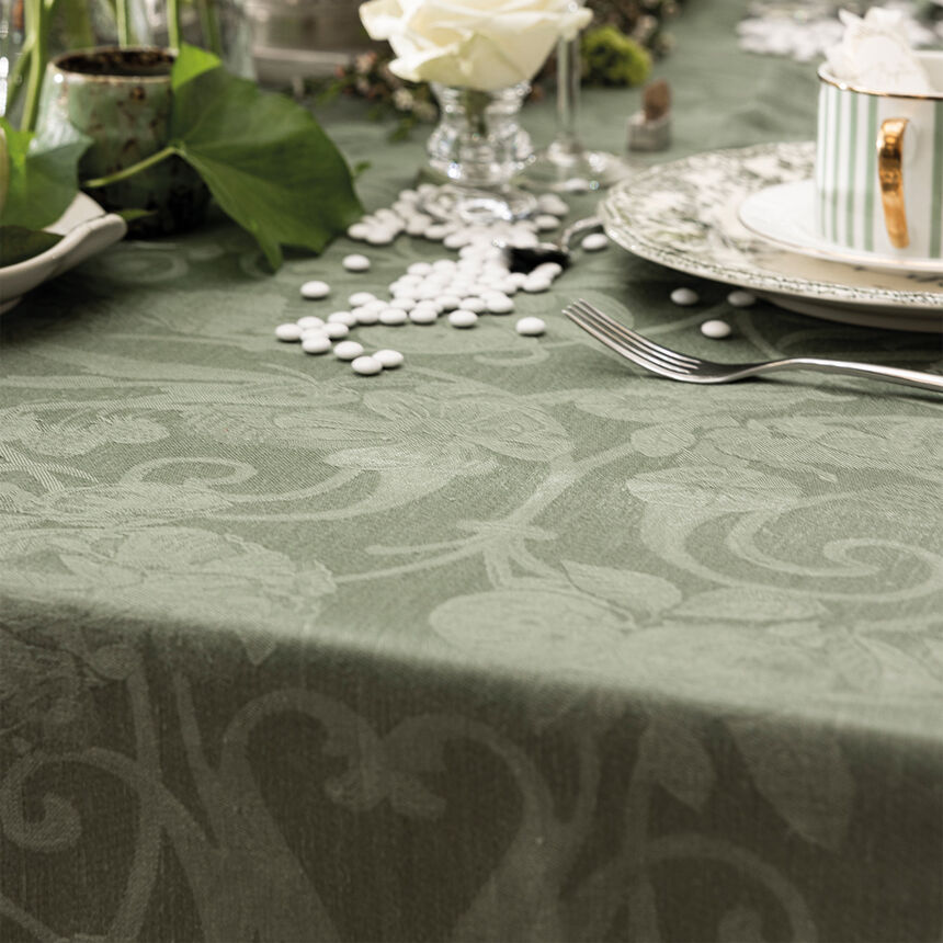Tablecloth Tivoli Green 175x175 100% linen, , hi-res image number 6