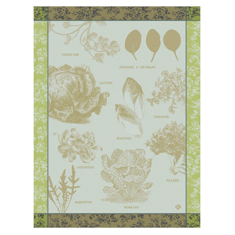 Tea towel Salades Illustr&eacute;es Sand 60x80 100% cotton, , hi-res image number 0