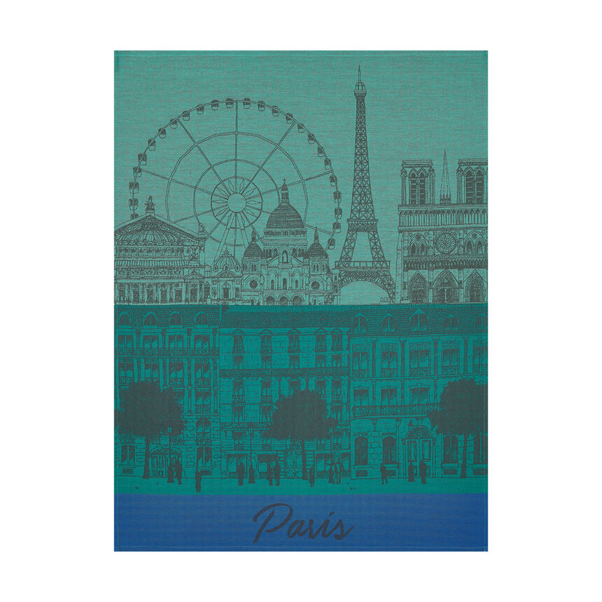 Tea towel Paris panorama Garden 60x80 100% cotton, , hi-res image number 1