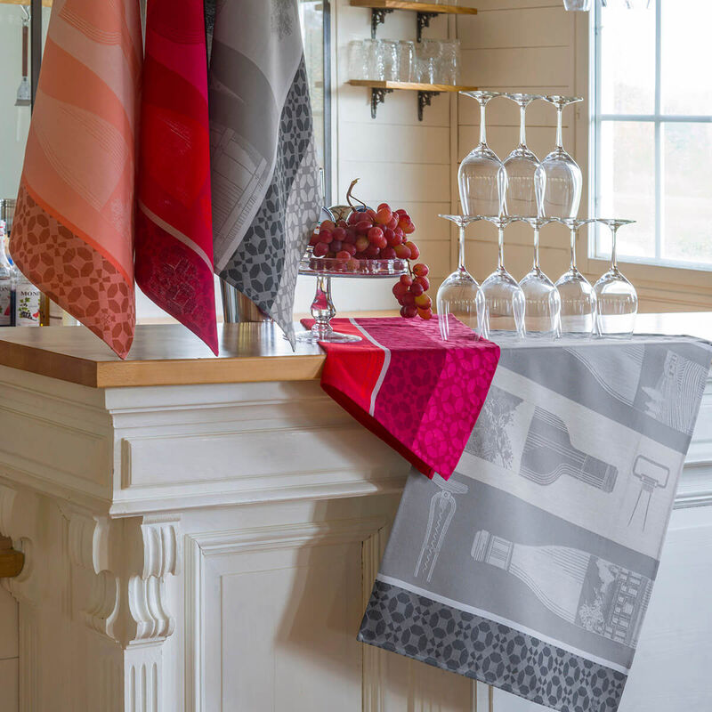 Tea towel Vin en Bouteille Pink 60x80 100% cotton, , hi-res image number 0
