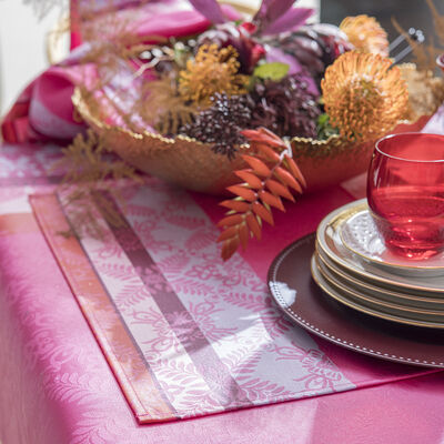 Coated placemat Mumbai Enduit Pink 50x36 100% cotton