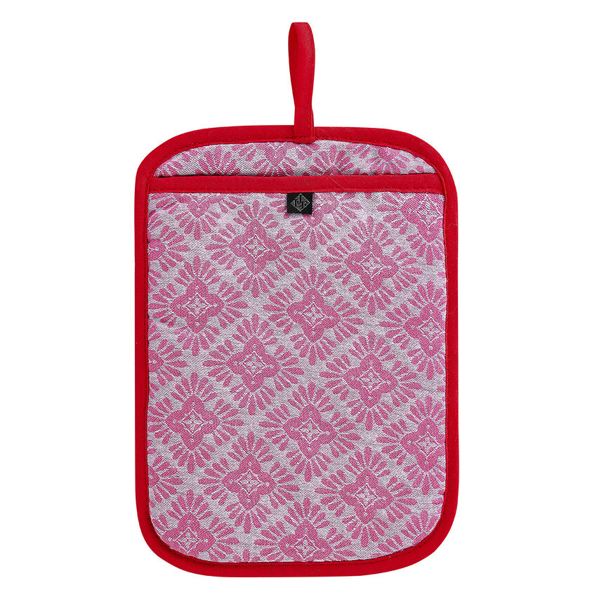 Pot mitt Mumbai Pink 27x20 100% cotton, , hi-res image number 0