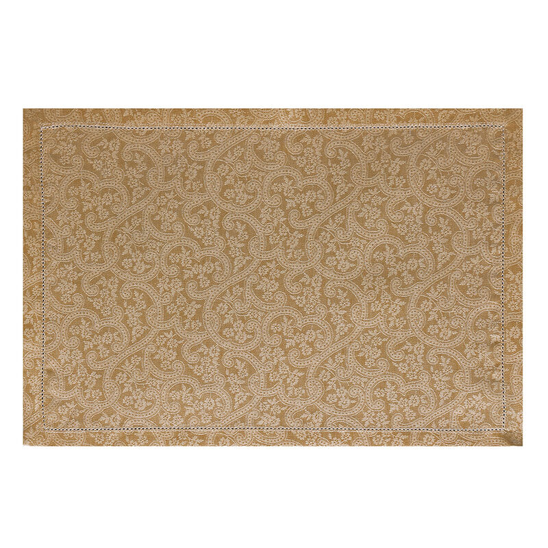 Placemat Portofino Fiori Brown 50x36 100% linen, , hi-res image number 0
