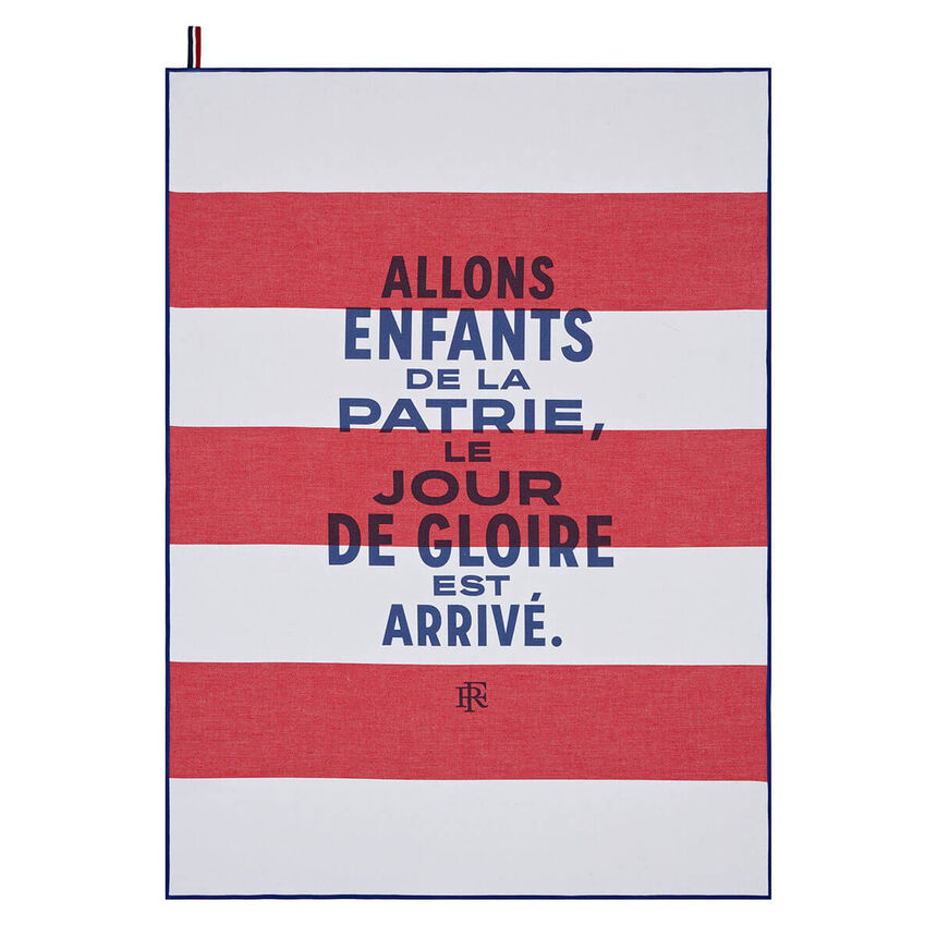 Tea towel Elys&eacute;e Patrie Tricolor 60x80 100% cotton, , hi-res image number 0
