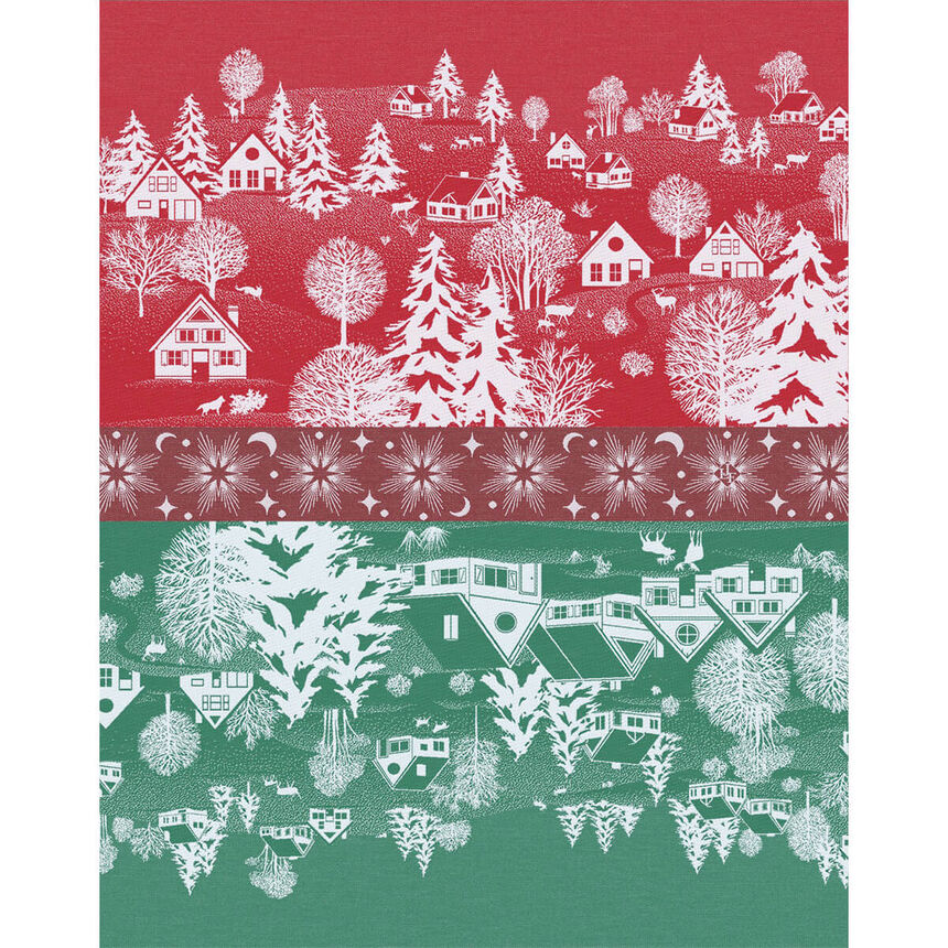 Tea towel Sous les &eacute;toiles Red 60x80 100% cotton, , hi-res image number 2