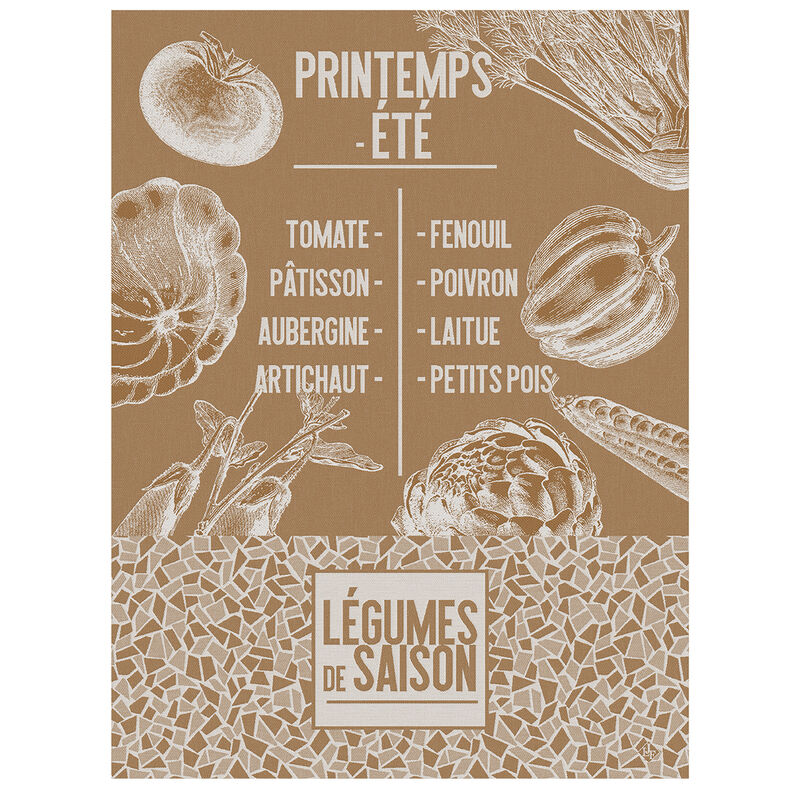 Tea towel De Saison Légumes Soil 60x80 100% cotton, , hi-res image number 0