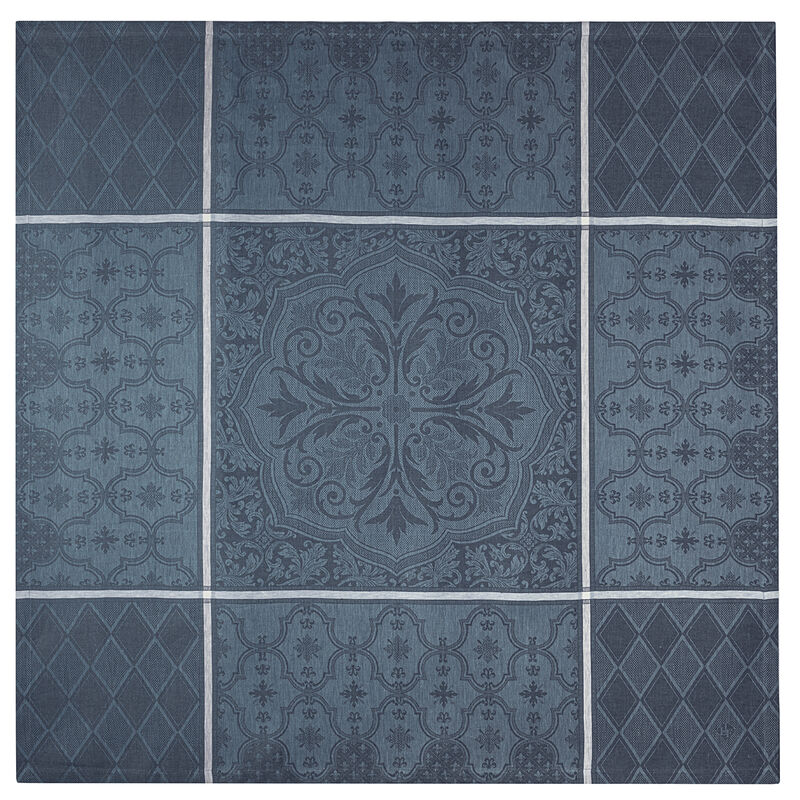 Tablecloth Armoiries Blue 175x175 100% linen, , hi-res image number 2