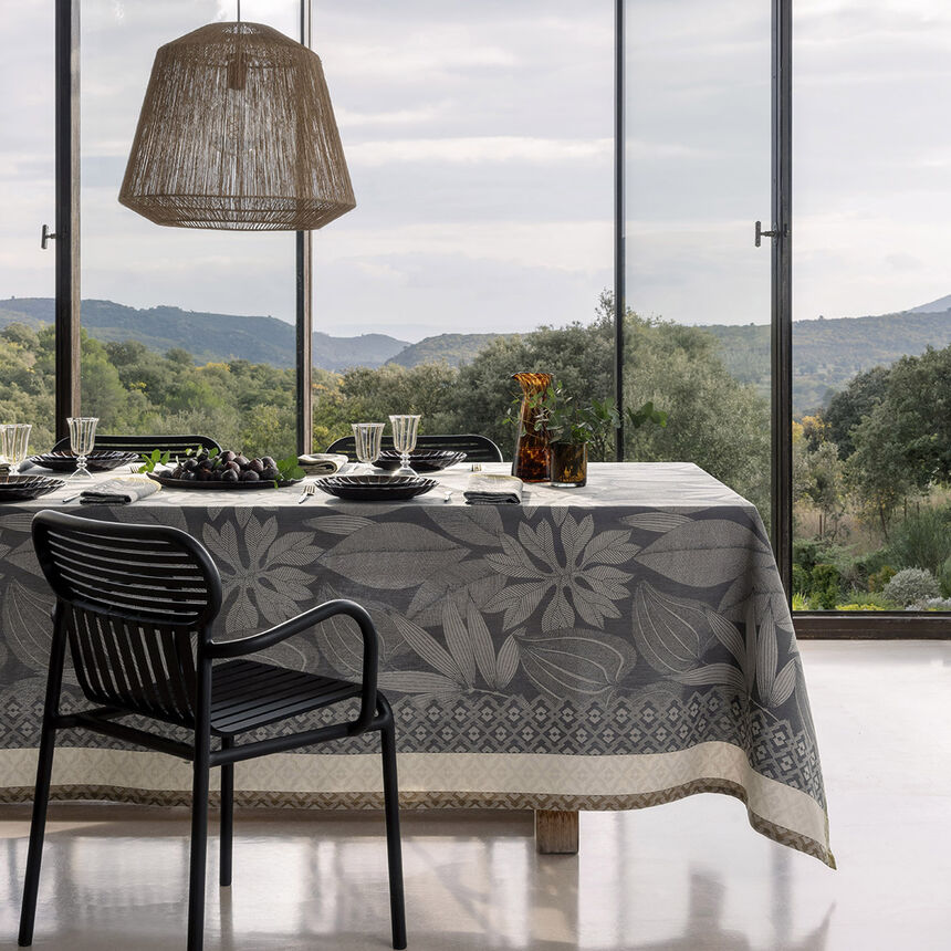 Tablecloth Nature Sauvage Grey 175x175 100% cotton, , hi-res image number 0