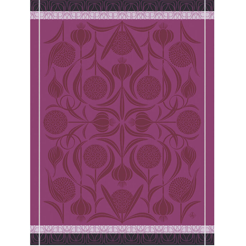 Tea towel L'ail Purple 60x80 100% cotton, , hi-res image number 0