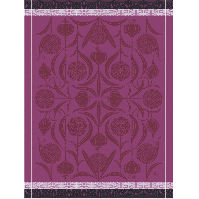 Tea towel L'ail Purple 60x80 100% cotton, , hi-res image number 0