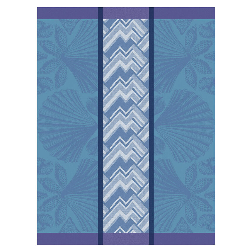 Tea towel Coquille Blue 60x80 100% cotton, , hi-res image number 0