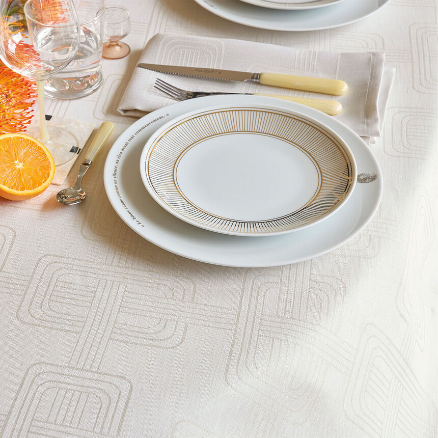 Tablecloth H&ocirc;tel particulier Grey 120x120 100% linen, , hi-res image number 2