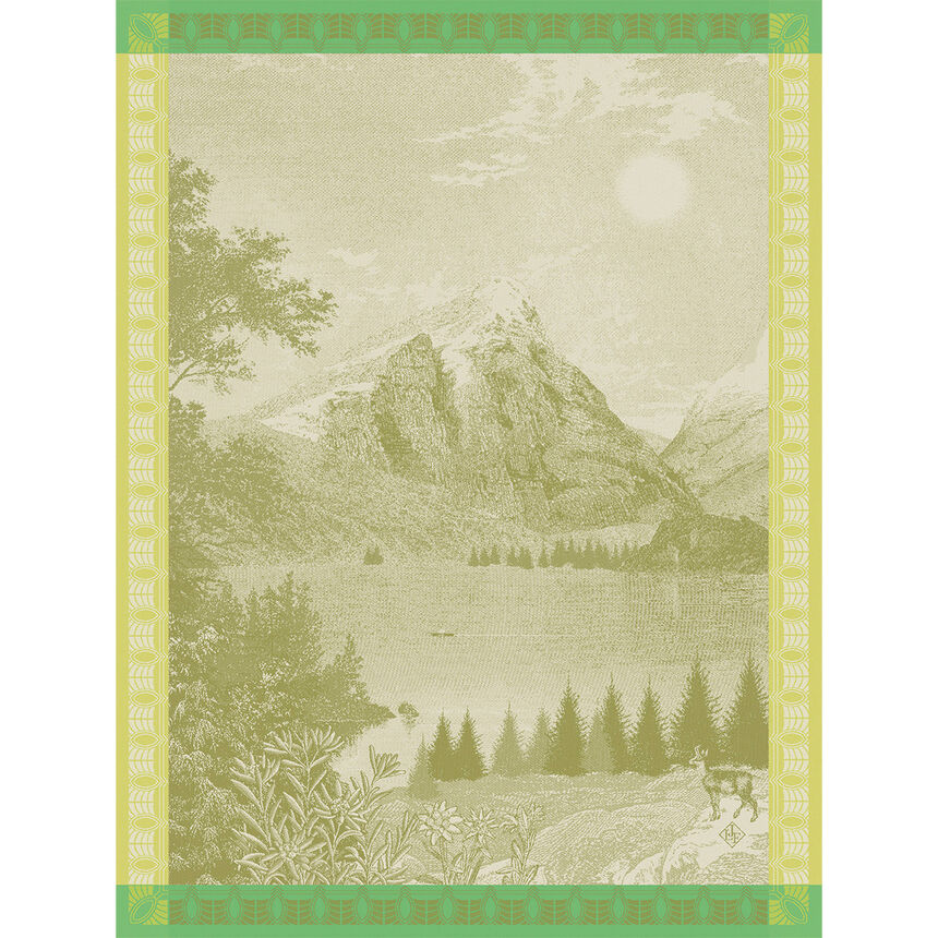 Tea towel Altitude Green 60x80 100% cotton, , hi-res image number 0