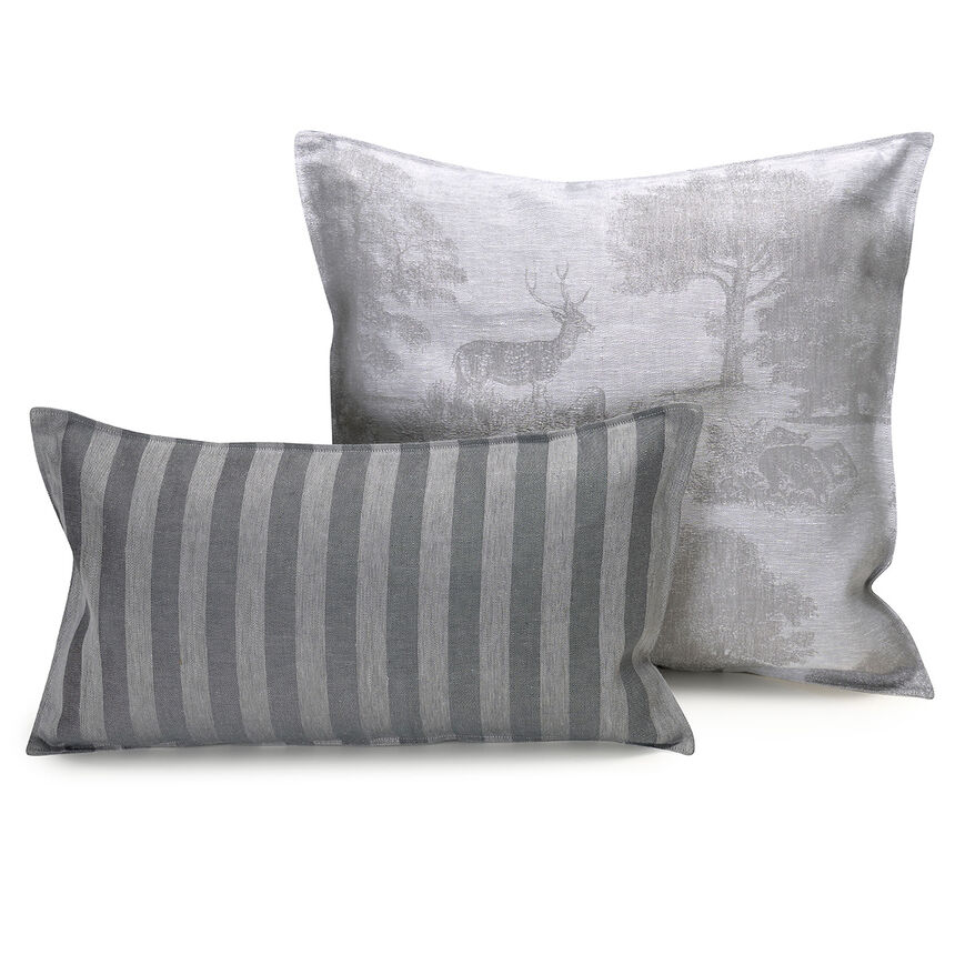 Cushion cover Souveraine  Silver 50x50 100% linen, , hi-res image number 1