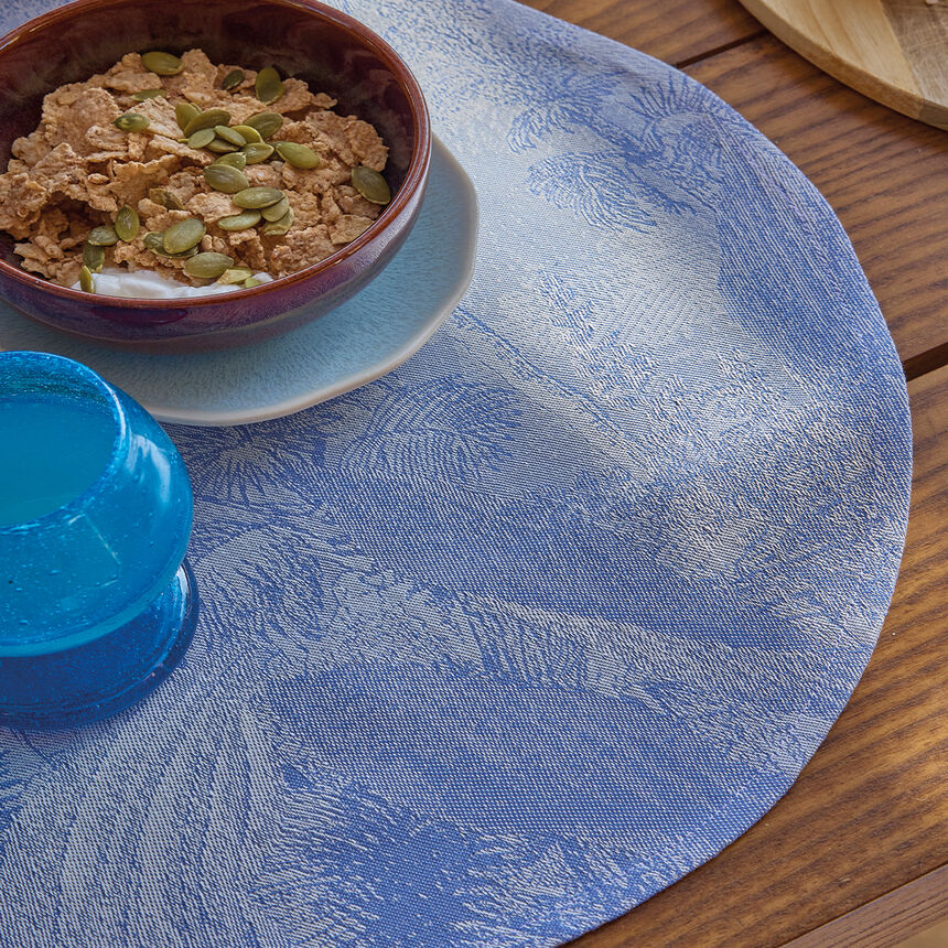 Coated placemat Sinhar&acirc;ja Coated Blue &Oslash;38 100% cotton, , hi-res image number 0