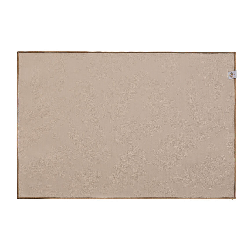 Coated placemat Vegetal mood avec surjet bourdon Beige 46x32 100% cotton, , hi-res image number 0