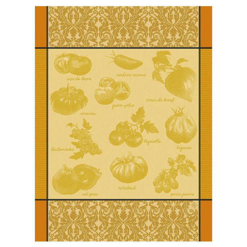 Tea towel Tomates Yellow 60x80 100% cotton, , hi-res image number 1