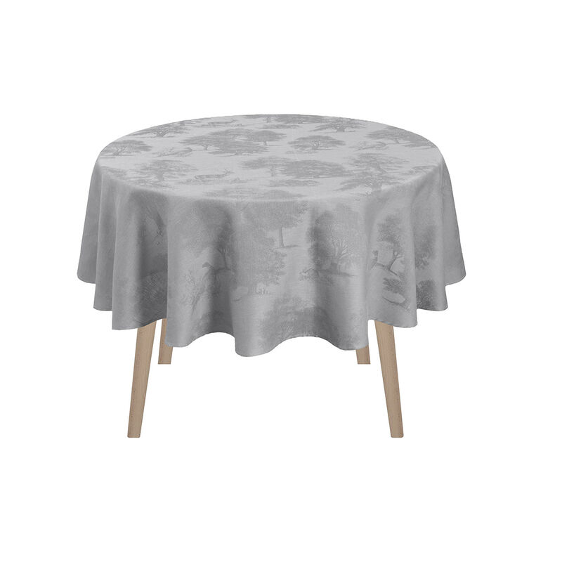 Tablecloth Souveraine Silver 175x175 100% linen, , hi-res image number 2