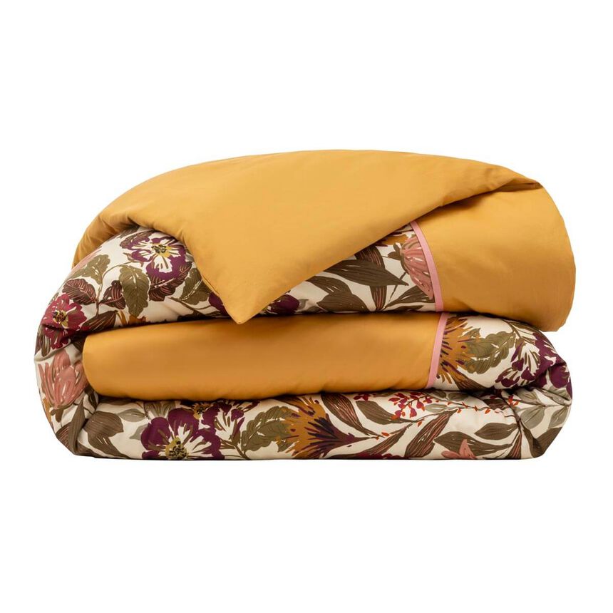 Duvet cover Panache de fleurs  Yellow 135X200 100% cotton, , hi-res image number 1