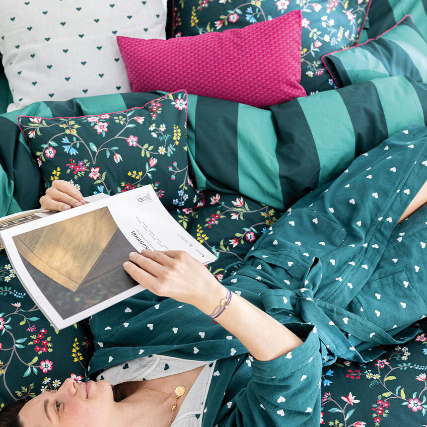 Duvet cover Vagabonde Green 135X200 100% cotton, , hi-res image number 4