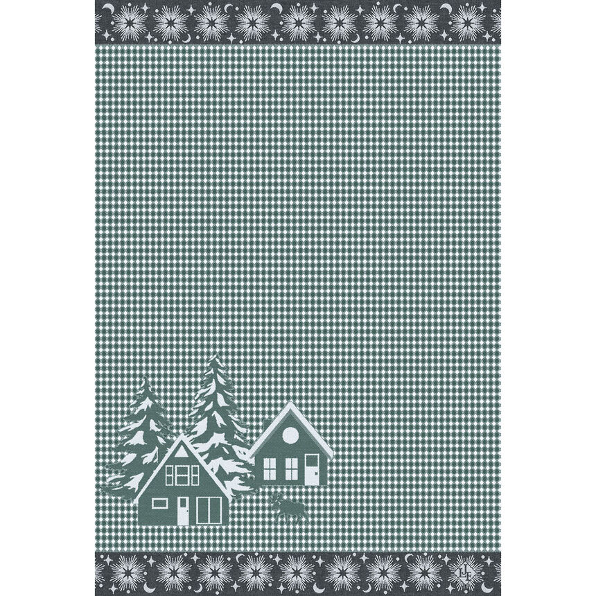 Hand towel Sous les &eacute;toiles Green 54x38 100% cotton, , hi-res image number 0
