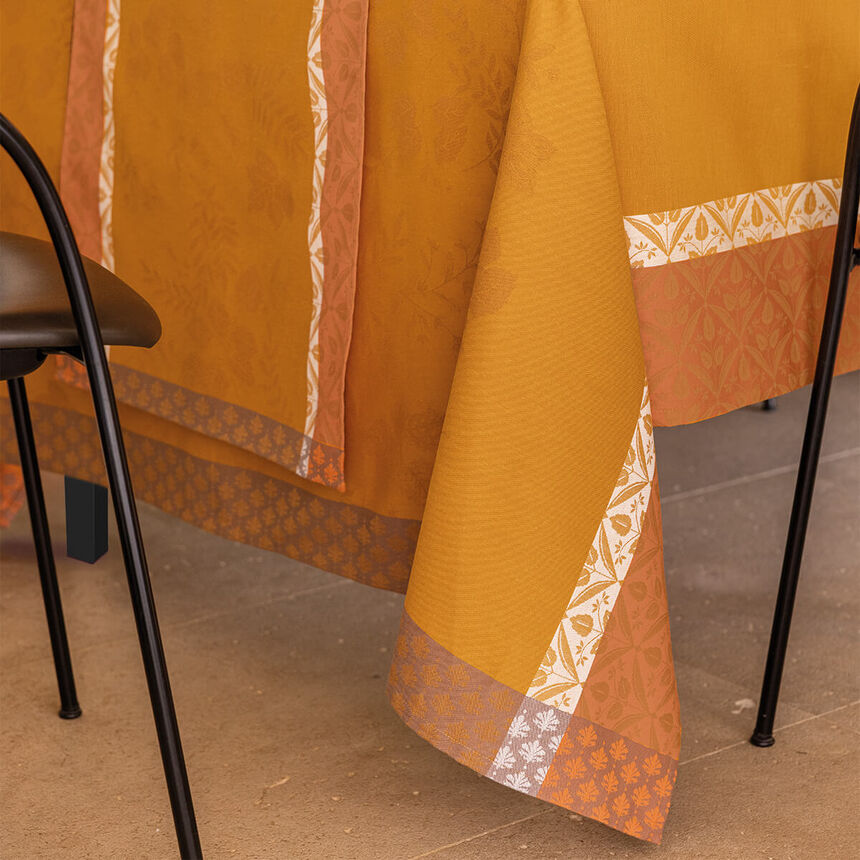 Tablecloth Manor lane Orange 175x175 100% cotton, , hi-res image number 1