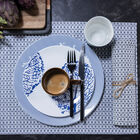 Coated placemat Empreintes Tissage Blue 50x36 100% cotton, , hi-res image number 0