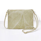 Pouch Palme Green 20x15 100% cotton, acrylic coating. Garnish: Cattle leather, , hi-res image number 0