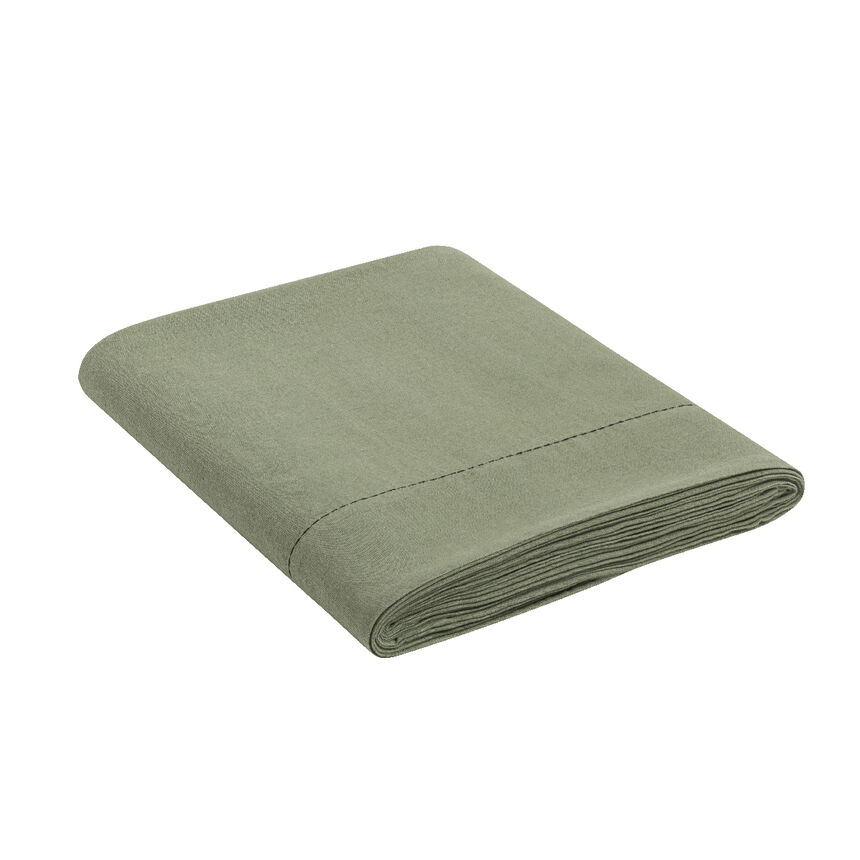 Flat sheet Nuances Green 190X290 50% cotton - 50 % linen, , hi-res image number 0