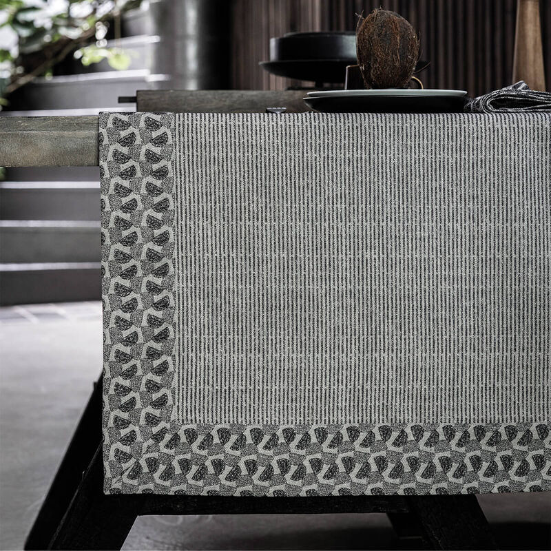 Tablecloth Empreintes Black 150x150 100% cotton, , hi-res image number 4