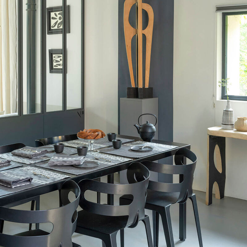 Coated placemat Caract&egrave;re Enduit Grey 50x36 100% cotton, , hi-res image number 0