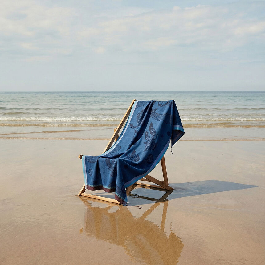 Beach towel Oc&eacute;anique Abyss 100x200 100% cotton, , hi-res image number 0