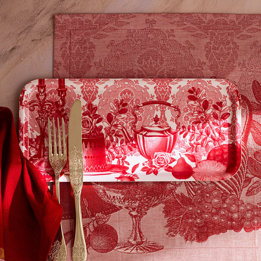 Tray Festin Red 32x15 100% Wood, , hi-res image number 0