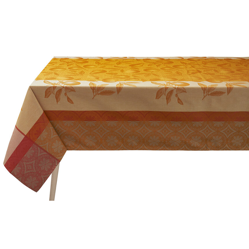 Coated tablecloth Arri&egrave;re-pays Coated Orange 175x175 100% cotton, , hi-res image number 0