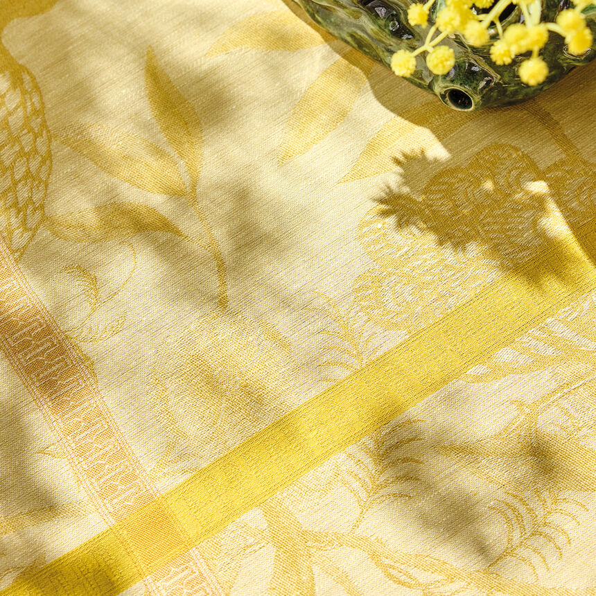 Runner &Agrave; l'orangerie Yellow 50x150 100% linen, , hi-res image number 1