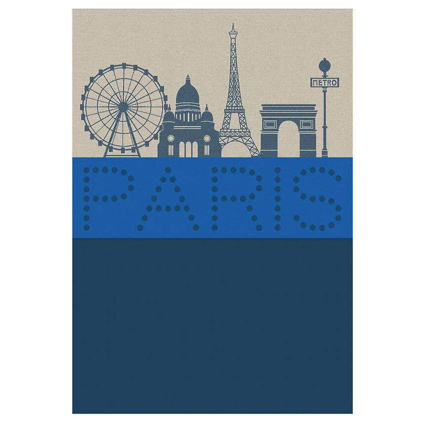 Tea towel Paris Lumi&egrave;re Blue 70x50 100% cotton, , hi-res image number 0